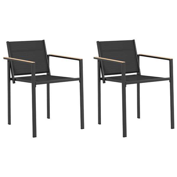 Grote foto vidaxl tuinstoelen 2 pcs zwart en anthraciet 53 5 x 59 x 77 cm tuin en terras tuinmeubelen