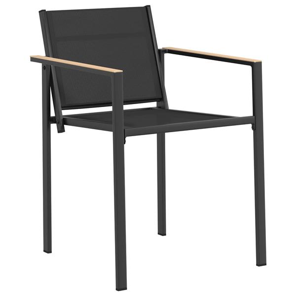 Grote foto vidaxl tuinstoelen 2 pcs zwart en anthraciet 53 5 x 59 x 77 cm tuin en terras tuinmeubelen