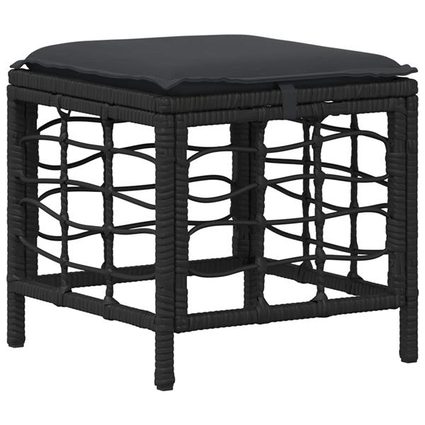 Grote foto vidaxl tuin eettafelset 4 pcs zwart en grijs poly riet en acaciahout tuin en terras tuinmeubelen