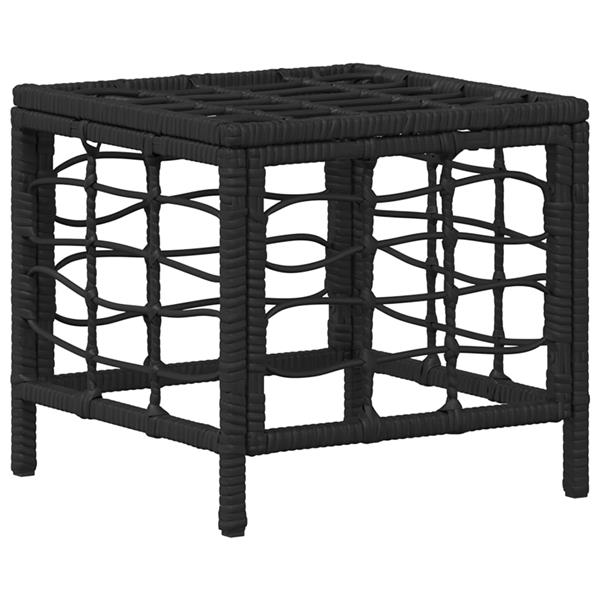 Grote foto vidaxl tuin eettafelset 4 pcs zwart en grijs poly riet en acaciahout tuin en terras tuinmeubelen