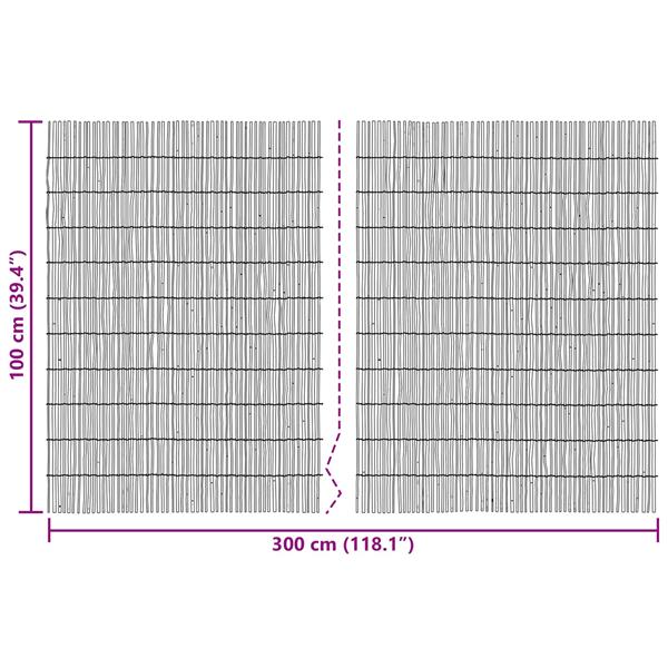 Grote foto vidaxl tuinhek ge carboniseerd 300 x 100 cm riet tuin en terras hekken en schuttingen
