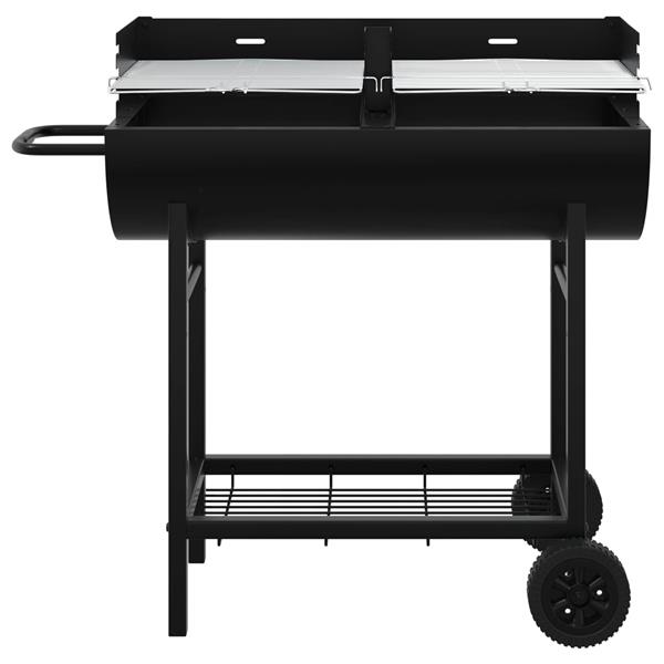 Grote foto vidaxl houtskoolgrill 96 5 x 42 5 x 88 5 cm zwart tuin en terras buitenkeukens