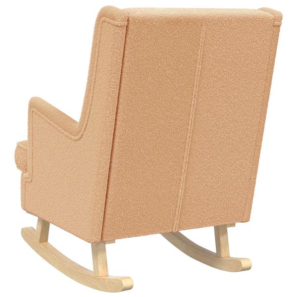 Grote foto vidaxl schommelstoel beige 62 x 80 x 85 cm boucl huis en inrichting stoelen