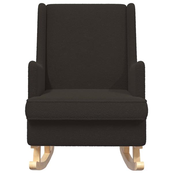 Grote foto vidaxl schommelstoel zwart 62 x 80 x 85 cm schapenstof huis en inrichting stoelen