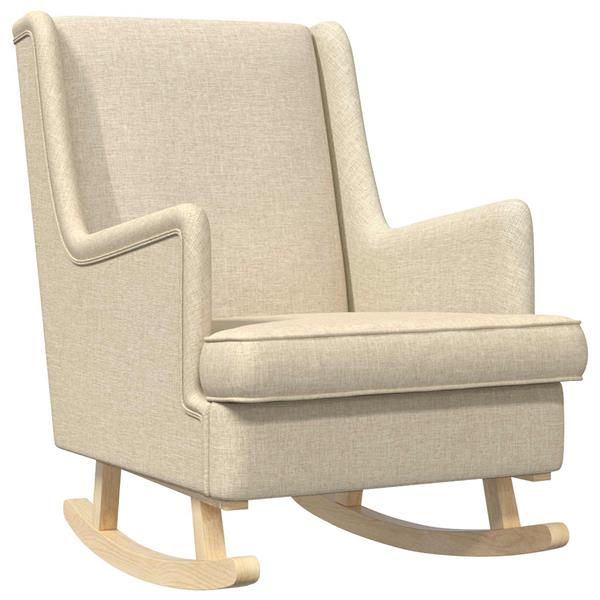 Grote foto vidaxl schommelstoel cr me 62 x 80 x 85 cm stof huis en inrichting stoelen