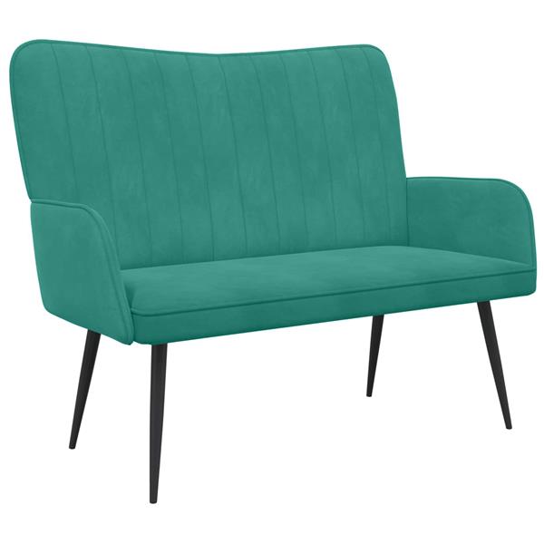 Grote foto vidaxl twee persoons sofa turquoise 115 x 61 x 87 cm fluweel huis en inrichting bankstellen