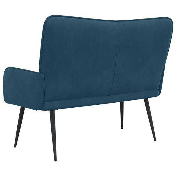 Grote foto vidaxl twee persoons sofa blauw 115 x 61 x 87 cm fluweel huis en inrichting bankstellen