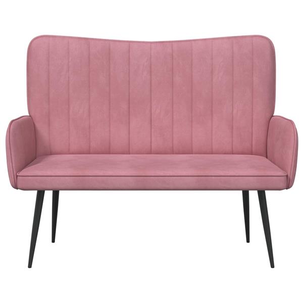 Grote foto vidaxl twee persoons sofa roze 115 x 61 x 87 cm fluweel huis en inrichting bankstellen