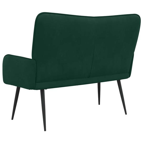 Grote foto vidaxl twee persoons sofa donkergroen 115 x 61 x 87 cm fluweel huis en inrichting bankstellen