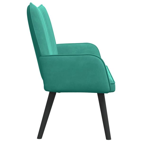 Grote foto vidaxl twee persoons sofa turquoise 115 x 61 x 87 cm fluweel huis en inrichting bankstellen