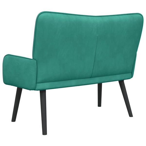 Grote foto vidaxl twee persoons sofa turquoise 115 x 61 x 87 cm fluweel huis en inrichting bankstellen