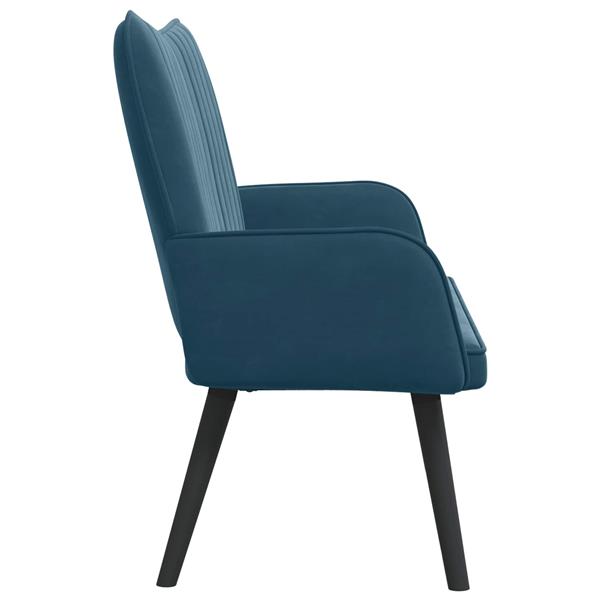 Grote foto vidaxl twee persoons sofa blauw 115 x 61 x 87 cm fluweel huis en inrichting bankstellen