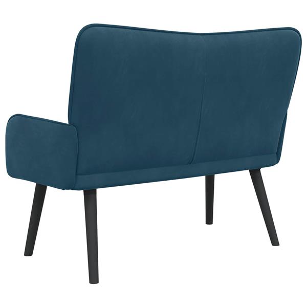 Grote foto vidaxl twee persoons sofa blauw 115 x 61 x 87 cm fluweel huis en inrichting bankstellen