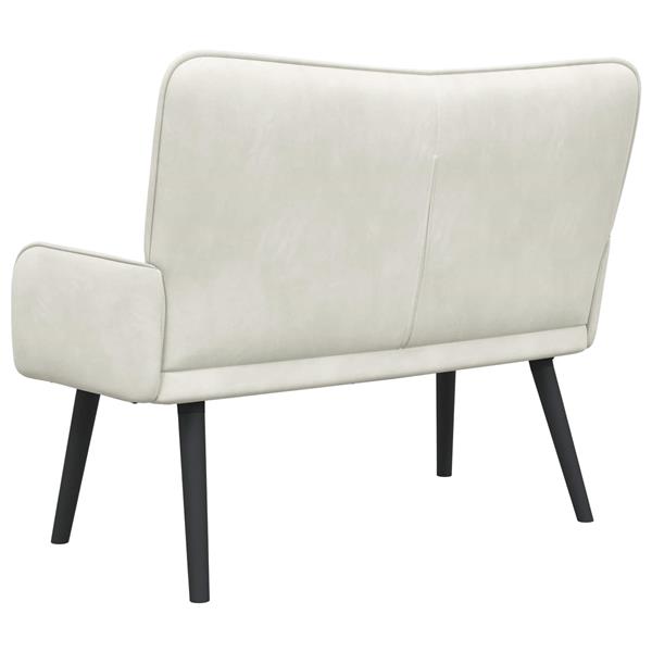 Grote foto vidaxl twee persoons sofa cr me 115 x 61 x 87 cm fluweel huis en inrichting bankstellen