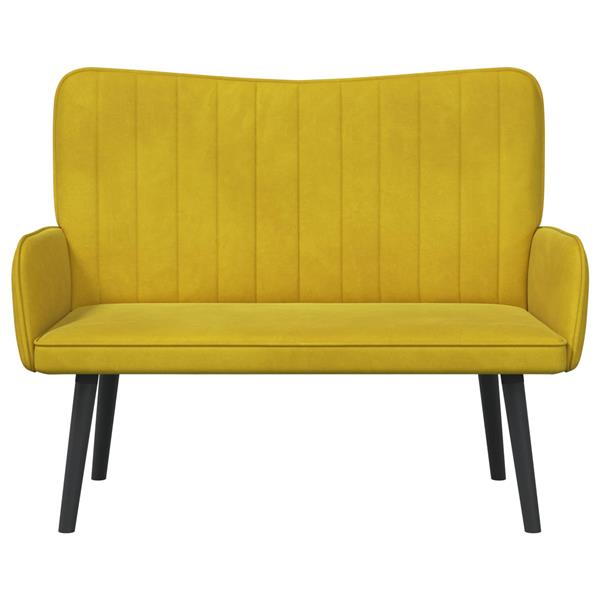Grote foto vidaxl twee persoons sofa geel 115 x 61 x 87 cm fluweel huis en inrichting bankstellen
