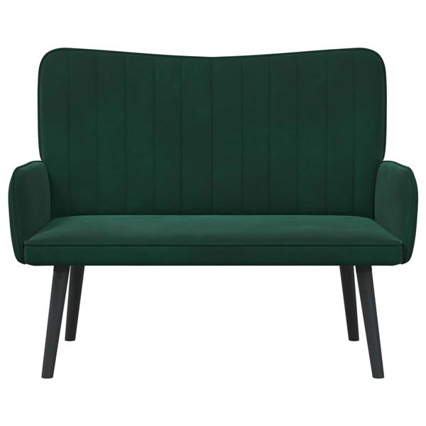 Grote foto vidaxl twee persoons sofa donkergroen 115 x 61 x 87 cm fluweel huis en inrichting bankstellen