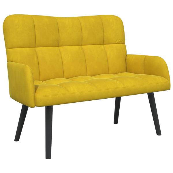 Grote foto vidaxl twee persoons sofa geel 115 x 61 x 87 cm fluweel huis en inrichting bankstellen
