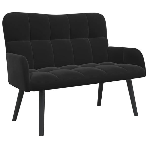 Grote foto vidaxl twee persoons sofa zwart 115 x 61 x 87 cm fluweel huis en inrichting bankstellen