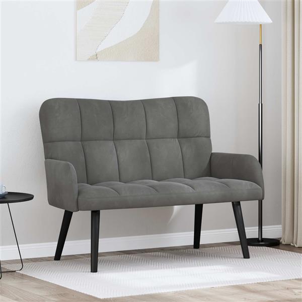 Grote foto vidaxl twee persoons sofa donkergrijs 115 x 61 x 87 cm fluweel huis en inrichting bankstellen