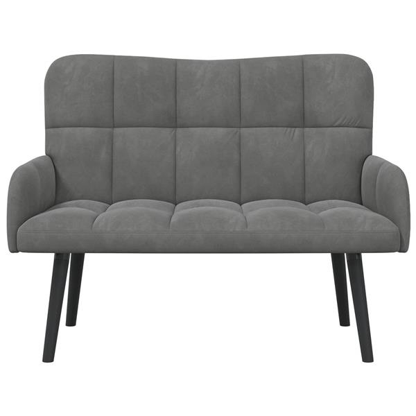 Grote foto vidaxl twee persoons sofa donkergrijs 115 x 61 x 87 cm fluweel huis en inrichting bankstellen
