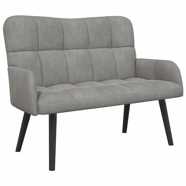 Grote foto vidaxl twee persoons sofa lichtgrijs 115 x 61 x 87 cm fluweel huis en inrichting bankstellen
