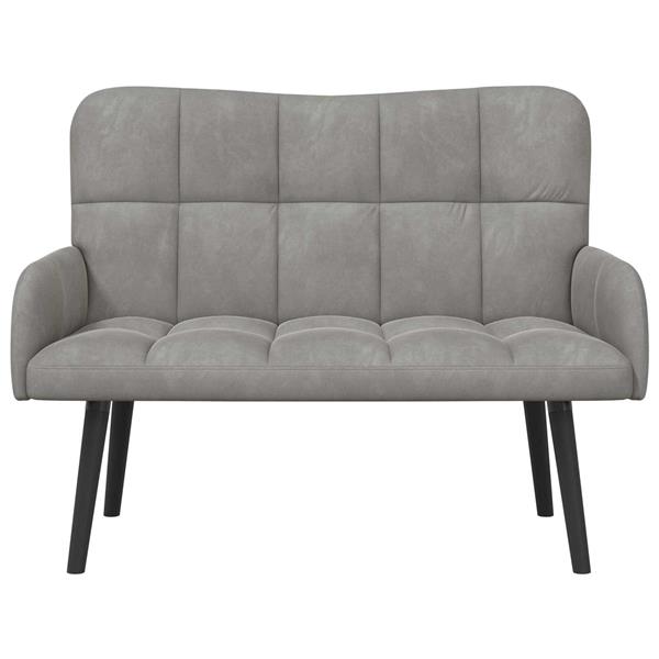Grote foto vidaxl twee persoons sofa lichtgrijs 115 x 61 x 87 cm fluweel huis en inrichting bankstellen