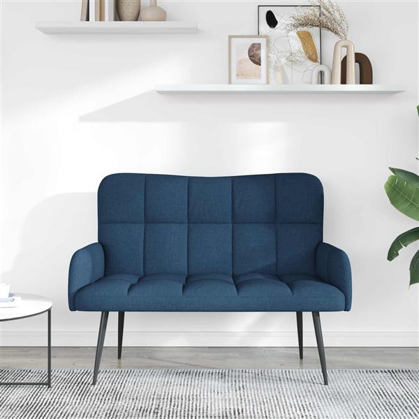 Grote foto vidaxl twee persoons sofa blauw 115 x 61 x 87 cm stof huis en inrichting bankstellen