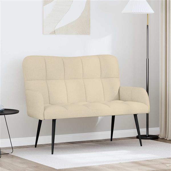 Grote foto vidaxl twee persoons sofa cr me 115 x 61 x 87 cm stof huis en inrichting bankstellen