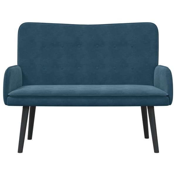 Grote foto vidaxl twee persoons sofa blauw 115 x 61 x 87 cm fluweel huis en inrichting bankstellen