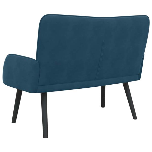 Grote foto vidaxl twee persoons sofa blauw 115 x 61 x 87 cm fluweel huis en inrichting bankstellen
