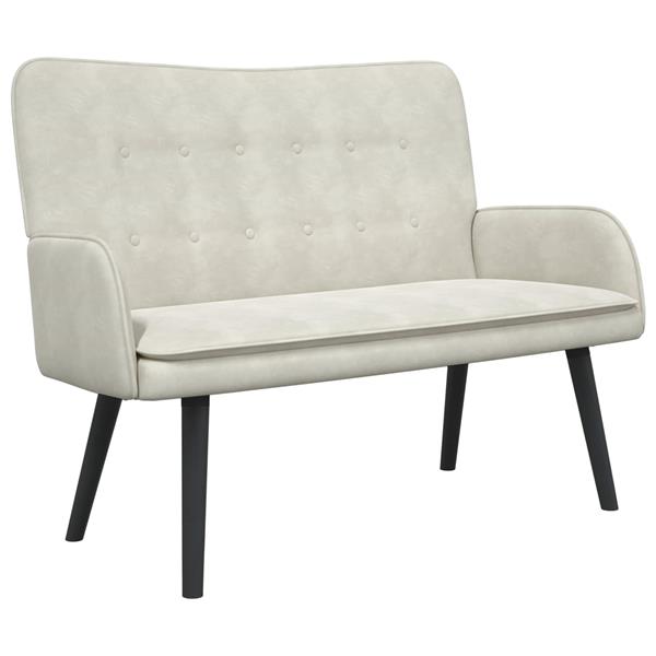 Grote foto vidaxl twee persoons sofa cr me 115 x 61 x 87 cm fluweel huis en inrichting bankstellen