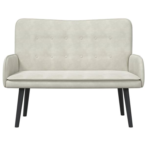 Grote foto vidaxl twee persoons sofa cr me 115 x 61 x 87 cm fluweel huis en inrichting bankstellen