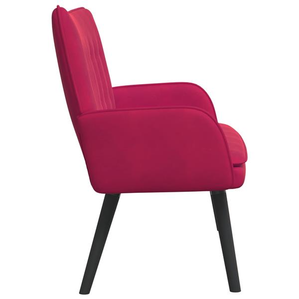 Grote foto vidaxl twee persoons sofa wijnrood 115 x 61 x 87 cm fluweel huis en inrichting bankstellen