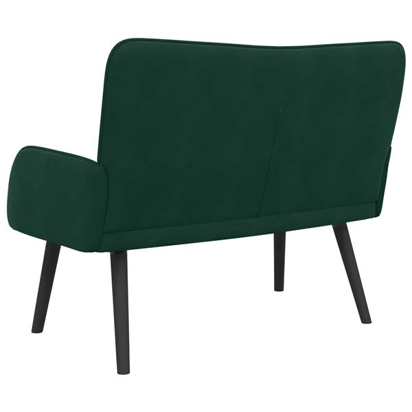 Grote foto vidaxl twee persoons sofa donkergroen 115 x 61 x 87 cm fluweel huis en inrichting bankstellen