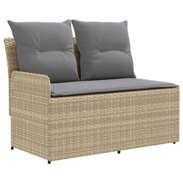 Grote foto vidaxl tuin armsteun sofa met opklaptafel 2 stuk beige en licht grijs tuin en terras tuinmeubelen