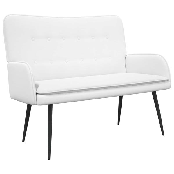 Grote foto vidaxl 2 zits sofa wit 115 x 61 x 87 cm stof huis en inrichting bankstellen