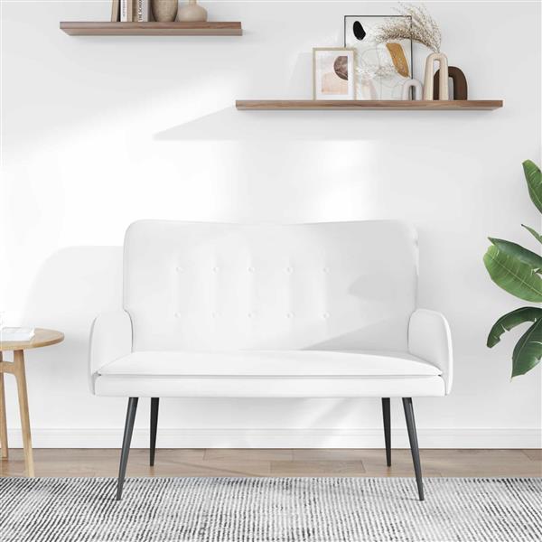 Grote foto vidaxl 2 zits sofa wit 115 x 61 x 87 cm stof huis en inrichting bankstellen
