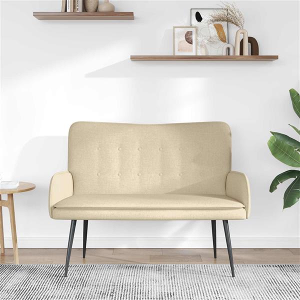 Grote foto vidaxl 2 zits sofa cr mekleurig 115 x 61 x 87 cm stof huis en inrichting bankstellen