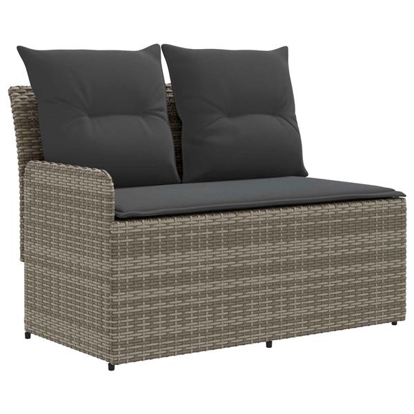 Grote foto vidaxl tuin armsteun sofa met opklaptafel 2 stuk grijs en donkergrijs tuin en terras tuinmeubelen