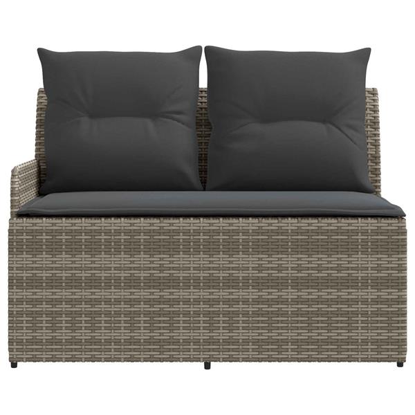 Grote foto vidaxl tuin armsteun sofa met opklaptafel 2 stuk grijs en donkergrijs tuin en terras tuinmeubelen