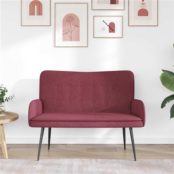 Grote foto vidaxl 2 zits sofa wijnrood 115 x 61 x 87 cm stof huis en inrichting bankstellen