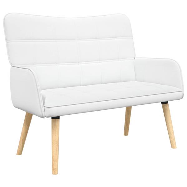 Grote foto vidaxl twee persoons sofa wit 115 x 61 x 87 cm stof huis en inrichting bankstellen