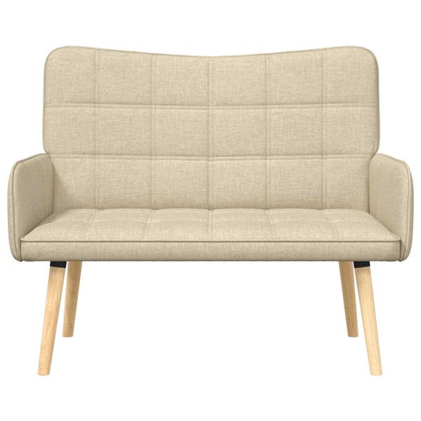 Grote foto vidaxl twee persoons sofa cr me 115 x 61 x 87 cm stof huis en inrichting bankstellen