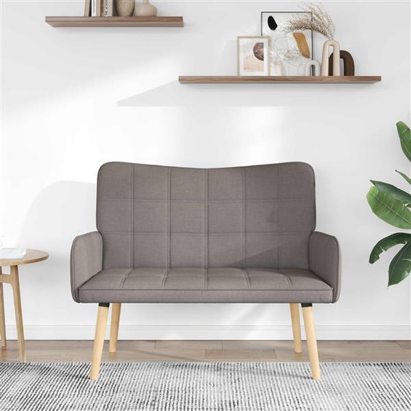 Grote foto vidaxl twee persoons sofa taupe 115 x 61 x 87 cm stof huis en inrichting bankstellen