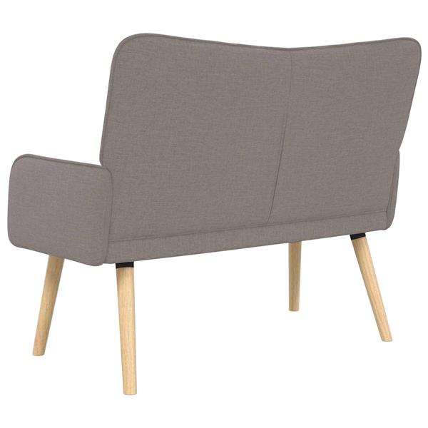 Grote foto vidaxl twee persoons sofa taupe 115 x 61 x 87 cm stof huis en inrichting bankstellen