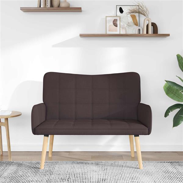 Grote foto vidaxl twee persoons sofa donkerbruin 115 x 61 x 87 cm stof huis en inrichting bankstellen