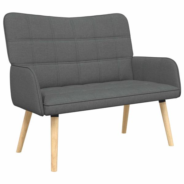 Grote foto vidaxl twee persoons sofa donkergrijs 115 x 61 x 87 cm stof huis en inrichting bankstellen