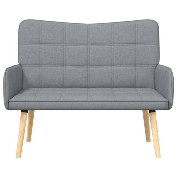 Grote foto vidaxl twee persoons sofa lichtgrijs 115 x 61 x 87 cm stof huis en inrichting bankstellen