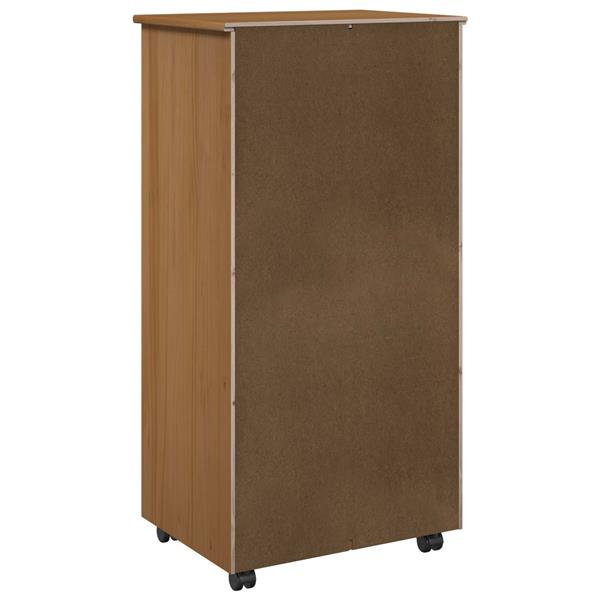 Grote foto vidaxl rolling kast honingbruin 53 x 39 x 103 cm massief vurenhout huis en inrichting overige