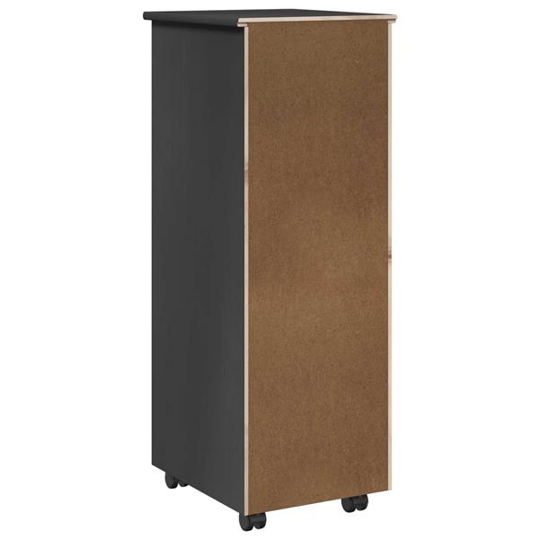 Grote foto vidaxl rolling kast met wiel grijs 34 x 39 x 93 5 cm massief vurenhout huis en inrichting overige